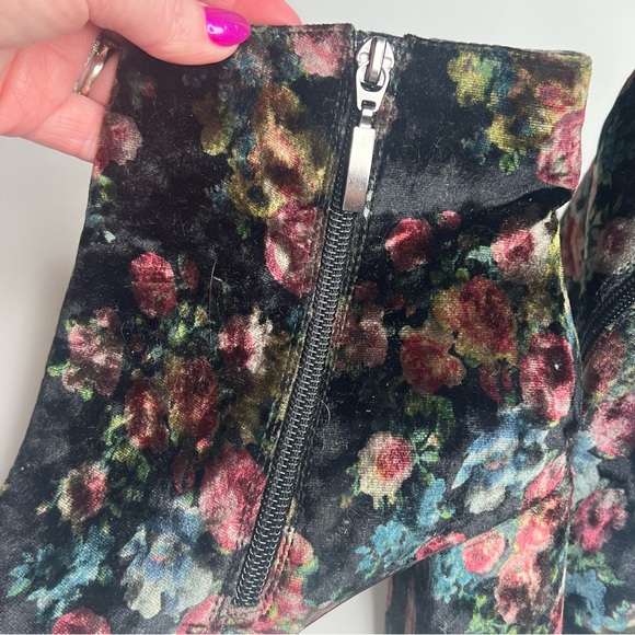 Limelight Y2k Velvet Floral Cottagecore Grunge Ankle Bootie 9 - Picture 6 of 9